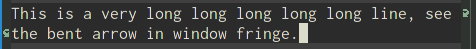 Emacs line wrap with bent arrow in fringe