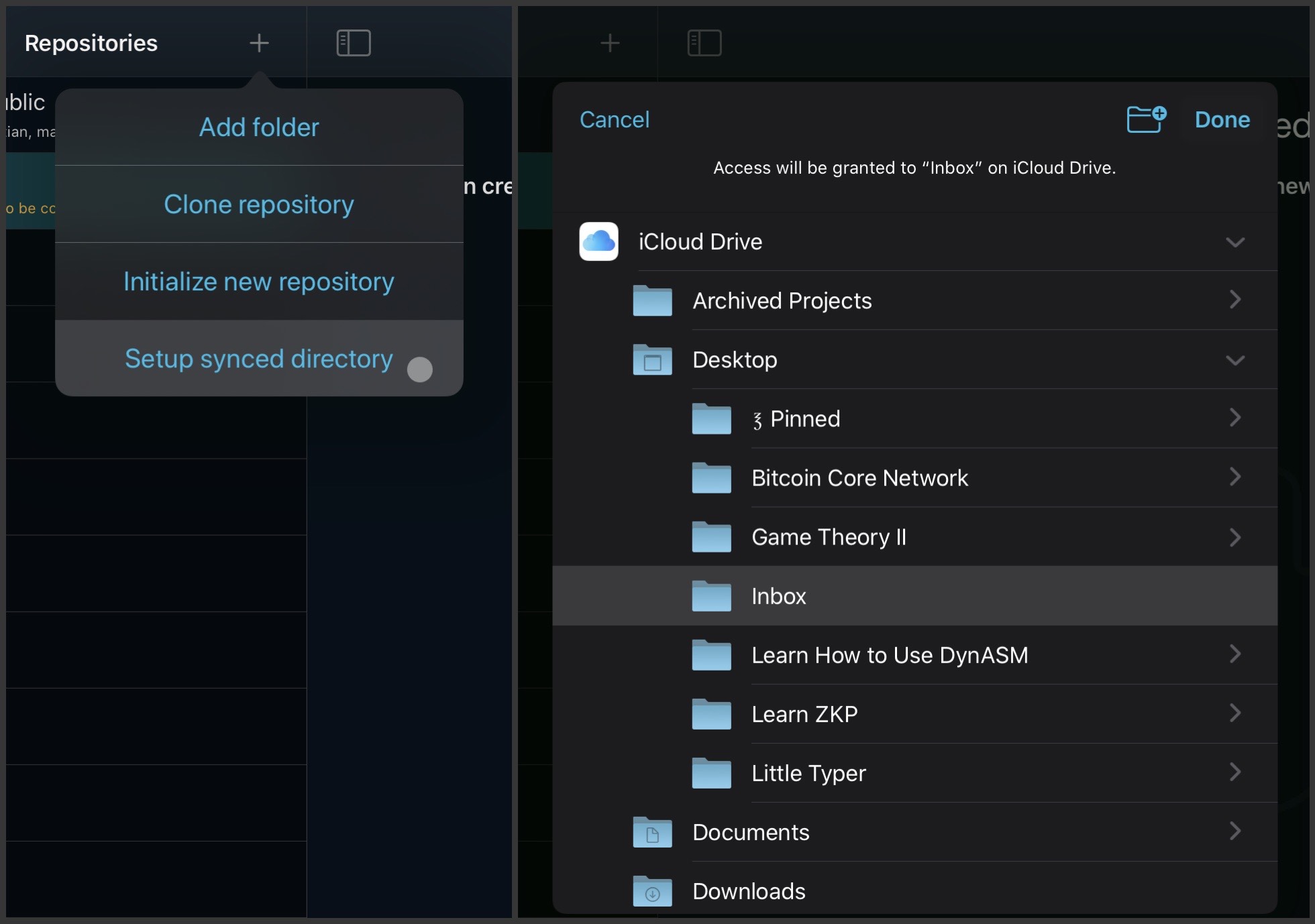 Set Up Sync Repo in Working Copy