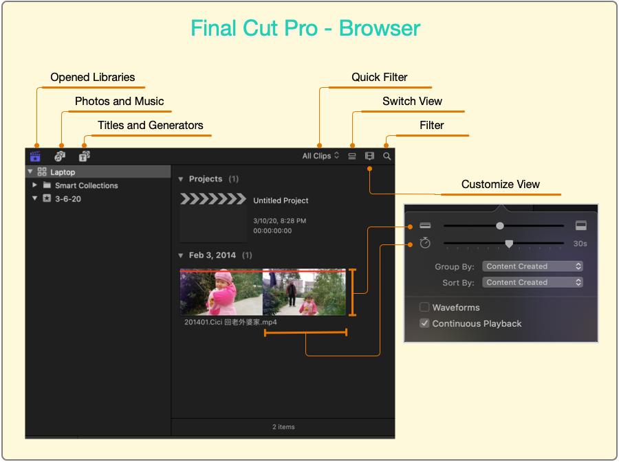 Final Cut Pro Browser